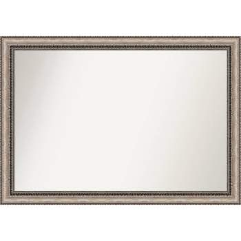 40" x 28" Non-Beveled Lyla Ornate Silver Wall Mirror - Amanti Art