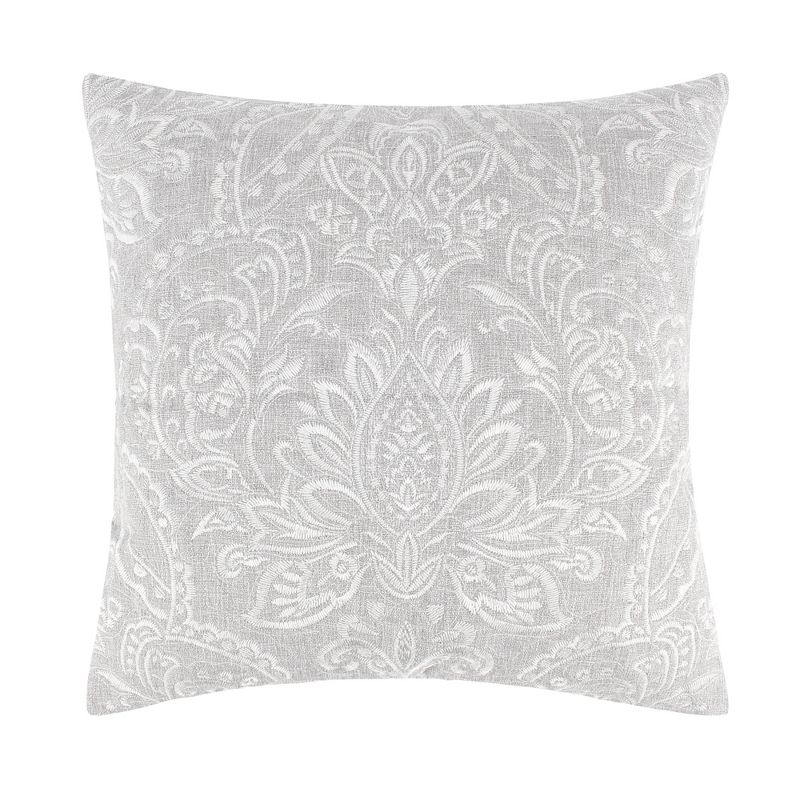Sherbourne Gray Embroidered Decorative Pillow - Levtex Home, 1 of 4