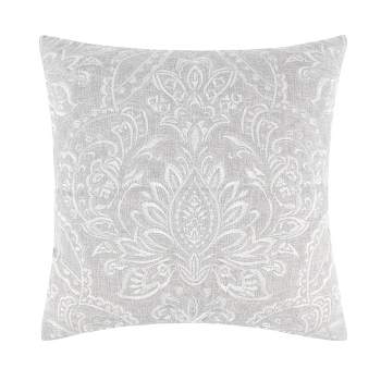 Sherbourne Gray Embroidered Decorative Pillow - Levtex Home
