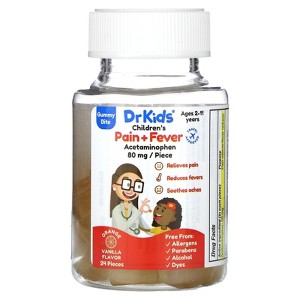 Dr Kids Children's Acetaminophen Pain + Fever Gummy Orange Vanilla, 24 Ct - 1 of 4