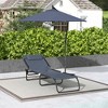 Outsunny Folding Chaise Lounge Pool Chair with 4-Position Reclining Back, Pillow, Breathable Mesh & Bungee Seat - 2 of 4