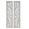 Royal Hampton Carved Wall Art Panel Set of 2, Handcrafted Distressed White Mango Wood, 50 Inch Tall - 4 of 4