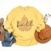 Simply Sage Market Cursive Fall Leaf Garment Dyed Long Sleeve - 3 of 4