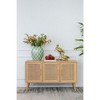 ORRD Brown TV Cabinet with 3 Rattan Doors, 47.2" Media Console with Natural Wood Finish for Living Room Bedroom Storage - 4 of 4