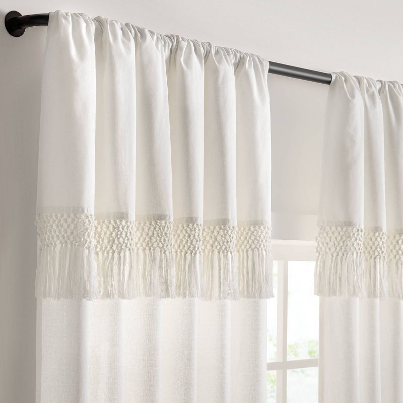 1pc Light Filtering Lucinda Knotted Fringe Window Curtain Panel - Mercantile, 4 of 13