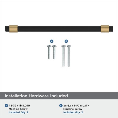 Amerock Mergence 6-5/16 inch (160mm) Center-to-Center Matte Black/Champagne Bronze Cabinet Pull