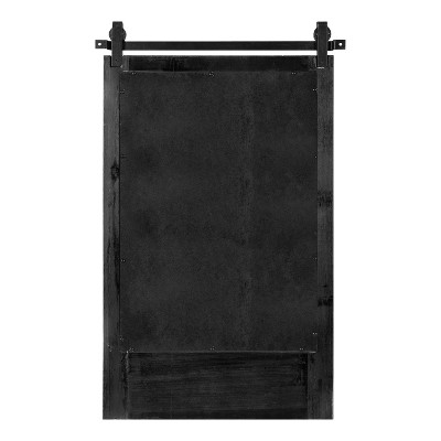 Cates 18x28 Graywash Rustic Farmhouse Wall Mirror with Hooks