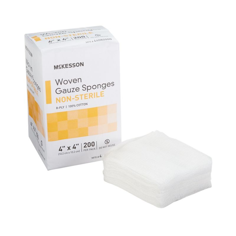 McKesson Woven Gauze Sponges, 8-Ply, 4 in x 4 in, 200 per Pack, 1 Pack, 1 of 9