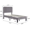 VECELO Velvet Upholstered Platform Bed Frame with Adjustable Headboard, Sturdy Wood Slat Support, No Box Spring Required - 2 of 4