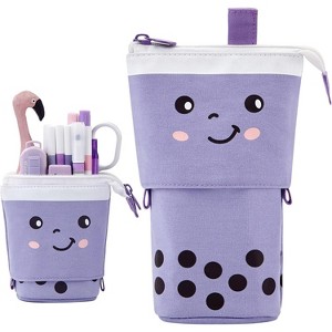 Fmeida Cute Pencil Case  Office Organizer Multifunctional pencil case Blue - 1 of 4