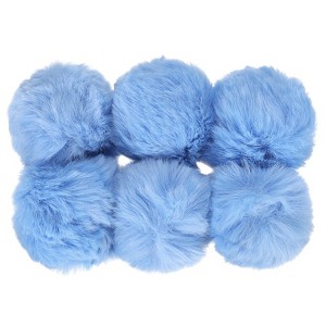 Unique Bargains Fluffy Soft Elastic Faux Fur Pom Poms for Hats Scarves Gloves 6 Pcs - 1 of 4