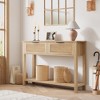 Wooden Entryway Table, 2 Tier Console Table with 2 Drawers, Sofa Table with Open Storage Shelf for Living Room, Foyer, Entryway - 2 of 4