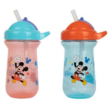 Cute 2-1 Silicone Straw Sippy Cup with Stopper - 5.4 OZ Spill-proof Sippy  Cups for Baby 6+ Months w/ Dbl Handles Grooved Body & Angled Straw for Fun  & Safe Drinking 