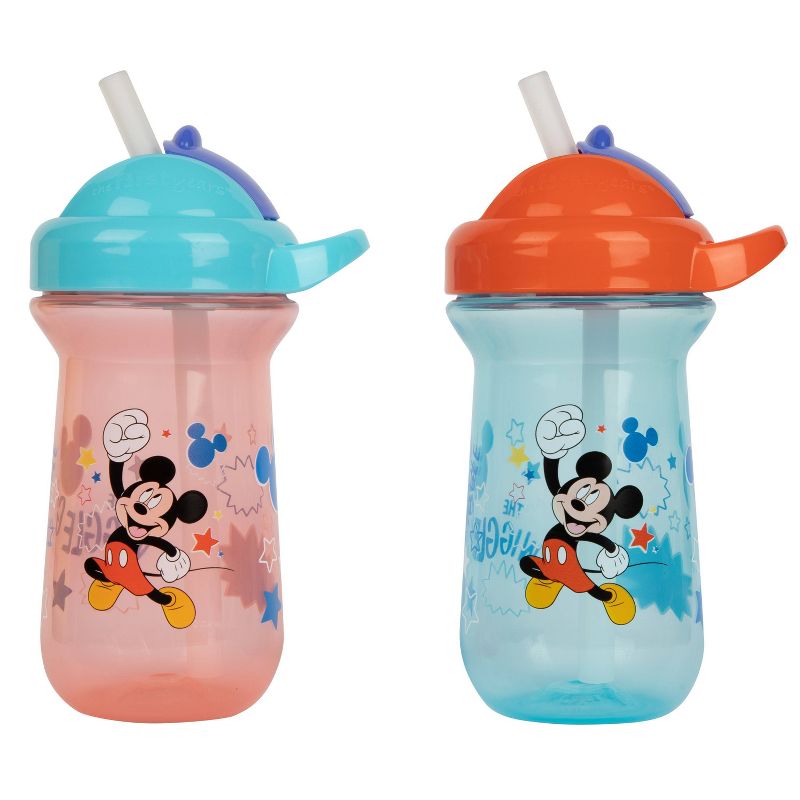 Disney The First Years Mickey Mouse Flip Top Straw Cup - 2pk/9oz, 1 of 12