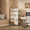 FONTOI 4-Tier Rolling Storage bookcase with Wheels, Large Capacity Storage bins, Rolling Storage Organizer for Living Room Office, White, - 4 of 4