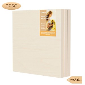 HANSILK Unfinished Birch Wood Canvas Panels Kit, Deep Cradle Boards for Pouring Art, Crafts, Painting and More - 1 of 4