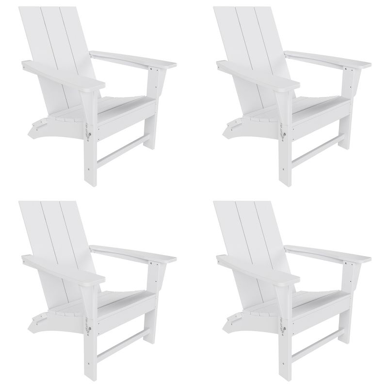 WestinTrends Ashore Modern HDPE Outdoor Patio Folding Adirondack Chair (Set of 4), 1 of 6