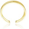 Guili Sterling Silver 14K Gold Plated Clear Cubic Zirconia 2-Row Cuff Bracelet, Radiant and Elegant Design for a Bold, Sophisticated Look - 2 of 3