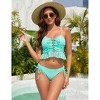 Women's Sexy Bikini Set Color Block Lace Up 2 Piece Bathing Suit Tie Side Swimsuit - 3 of 4
