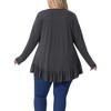 Agnes Orinda Women's Plus Size Casual V Neck Long Sleeve Ruffled Hem Button Half Placket Tops - 4 of 4