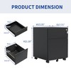 NicBex Mobile File Cabinet with Wheels and Lock ,Vertical Filing Cabinets with 2 Drawers ,Office Cabinet for Home, Office,Black,27.28 inch/21.18 inch - 3 of 4