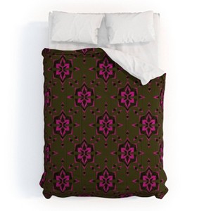 Deny Designs Full/Queen Schatzi Brown Heidi Global Olive Comforter and Pillow Sham Green - 1 of 4