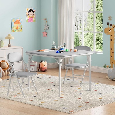 Kids Table Chairs Set-ASTM Certified Foldable Toddler Activity Table for Daycare,Classroom and Dining Room Space-Saving