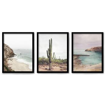 Americanflat Coastal Botanical (Set Of 3) Triptych Wall Art Natural Photography By Sisi And Seb - Set Of 3 Framed Prints