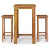 vidaXL 3 Piece Patio Bar Set Solid Wood Acacia - 2 of 4