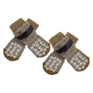 Unique Bargains Non-Slip Dog Socks with Adjustable Sticky Tapes 4 Pcs - 1 of 4