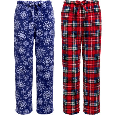 Adr Women's Plush Fleece Pajama Bottoms With Pockets, Winter Pj Lounge Pants  Winter Wonderland Large : Target