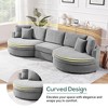 129" Chenille Curved 3-Seater Sectional Sofas with Thick Seat Cushions, Matching Throw Pillows and Elegant Design - 4 of 4