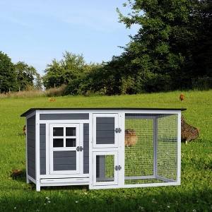 Whisen Wooden Outdoor Rabbit Hutch, Running Cage, Tray Ramp - 1 of 4