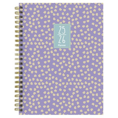 TF Publishing July 2025 - June 2026 Purple Polka Medium Weekly Monthly Planner