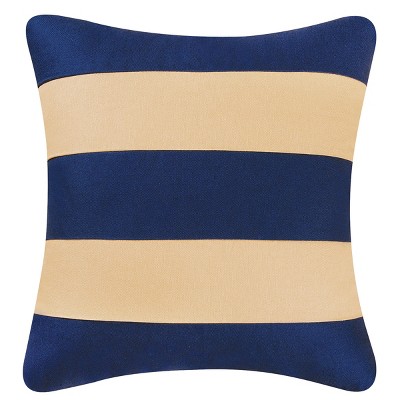 C&F Home 18" x 18" Navy/Camel Stripes Pillow