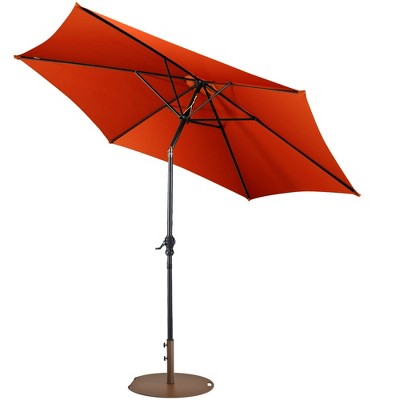 Tangkula 9 Ft Patio Table Market Umbrella Yard Outdoor w/ Heavy-duty Umbrella Base