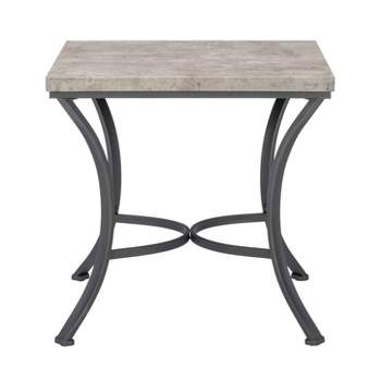 Talley Metal and Faux Concrete Top 3pc Coffee and Side Table Set Coal Finished - Powell