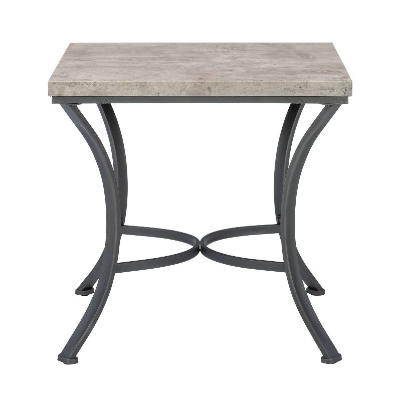 Talley Metal and Faux Concrete Top 3pc Coffee and Side Table Set Coal Finished - Powell, 1 of 15