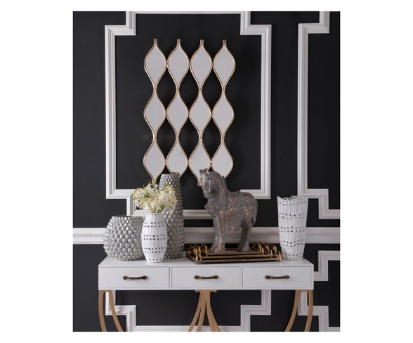ZM Home 35" Modern Decorative Rectangular Mirror Gold