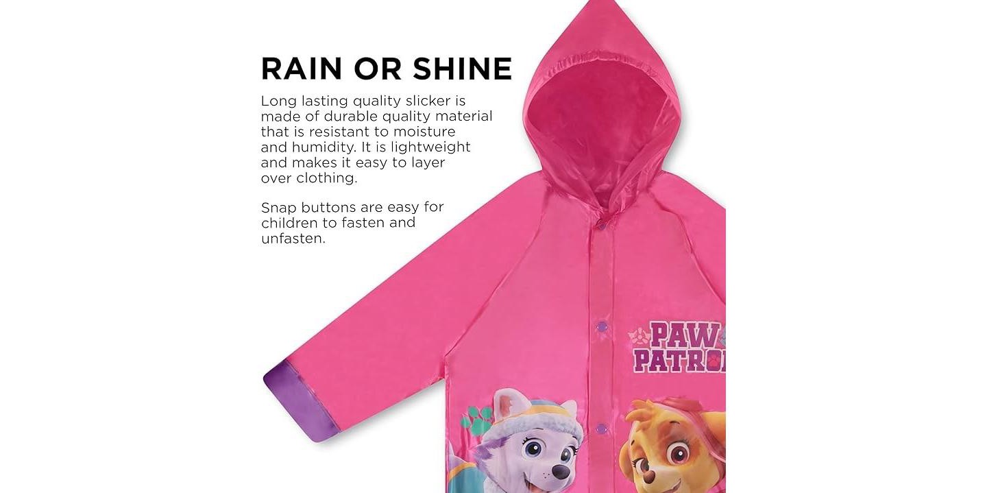 Nickelodeon Paw Patrol Girl’s Raincoat and Umbrella Set, Toddlers Ages 2-3 (Dark Pink), цвет: Тёмный розовый — фото 3