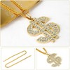Men's Fake Gold Hip Hop Necklace - Long Money Chain with Dollar Sign Pendant - 3 of 4
