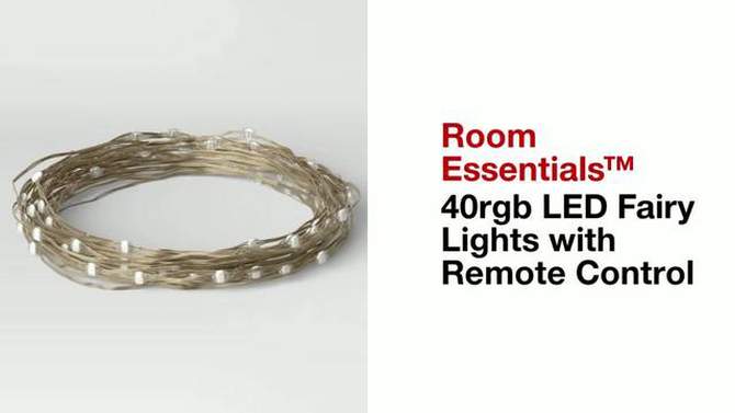14.56&#39; x 14.56&#39; 40RGB LED Fairy Lights with Remote Control - Room Essentials&#8482;, 2 of 10, play video