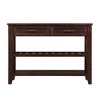 Hostack 42'' Console Table Sideboard with 2 Storage Drawers and 2 Tiers Shelves for Living and Dining Room, Espresso - 2 of 4