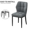 Bekrvio Mid Century Modern Dining Chairs, Upholstered Leather Armless Chairs with Checkered Pattern Back, for Kitchen & Dining Room - 4 of 4
