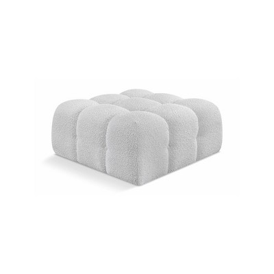 Meridian Furniture,Ames Boucle Fabric Ottoman
