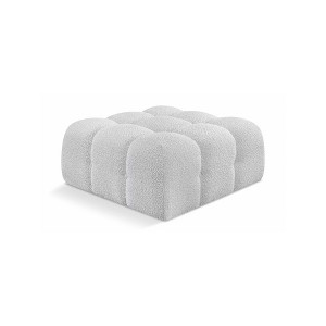 Meridian Furniture,Ames Boucle Fabric Ottoman - 1 of 4