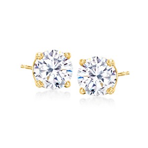 Ross-Simons 3.00 ct. t.w. CZ Stud Earrings in 14kt Yellow Gold - 1 of 4