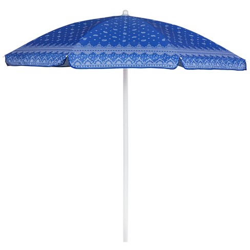 Picnic Time 5 5 Portable Beach Compact Umbrella With Paisley Pattern Blue Target