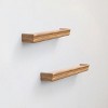 Syemin Decorative Wall Shelf 3 Set Floating Shelves Wall Mounted Wood Shelves Wall Decor Storage Picture Ledge Shelf, Grey, 17.91"*3.94"*1.57" - 2 of 4
