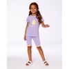 Deux par Deux Girl Organic Cotton Tee Mauve and Yellow Lollipop - 3 of 4